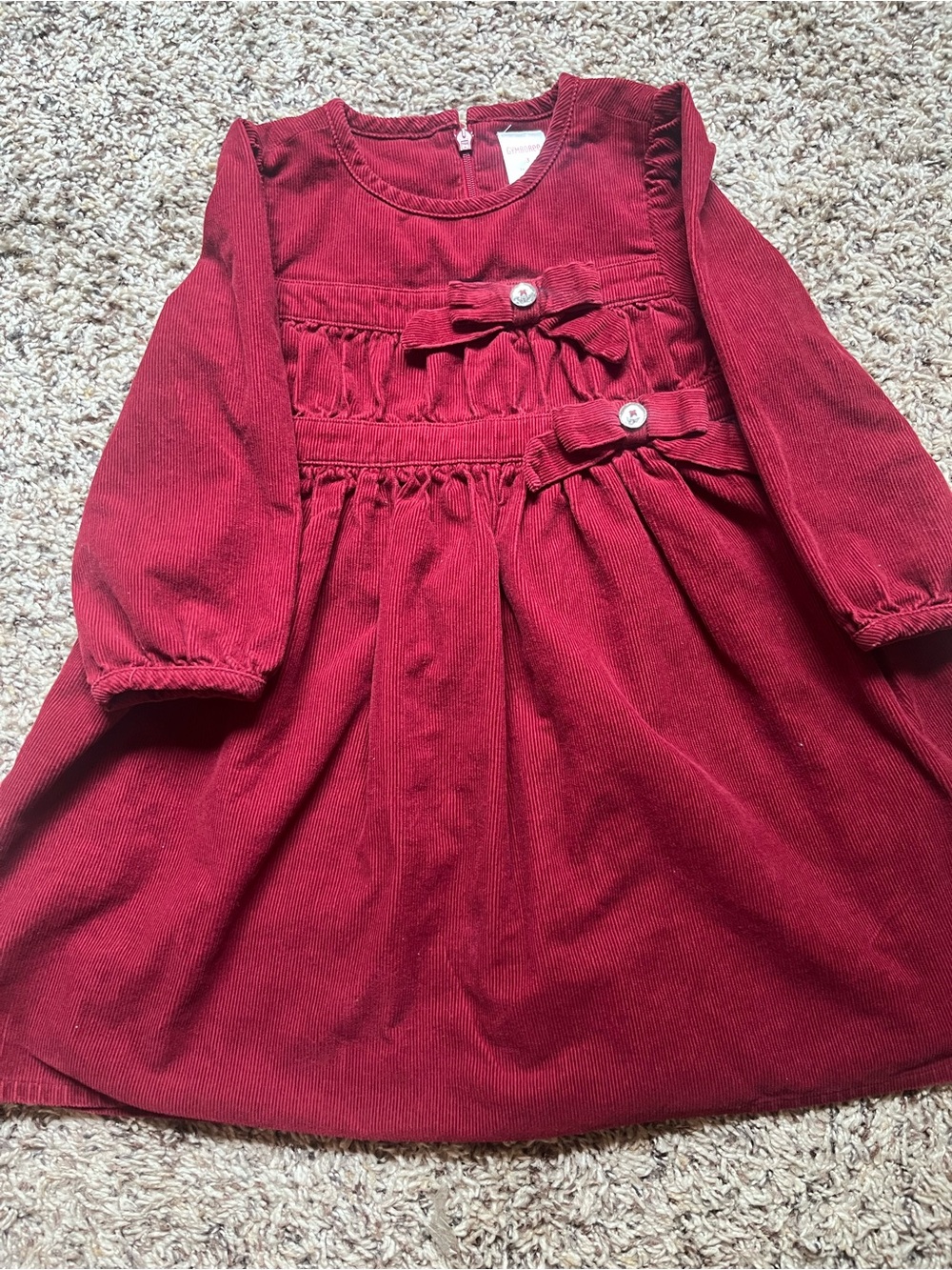 Gymboree Bow Dress, Corduroy - Holiday, Christmas, Red
